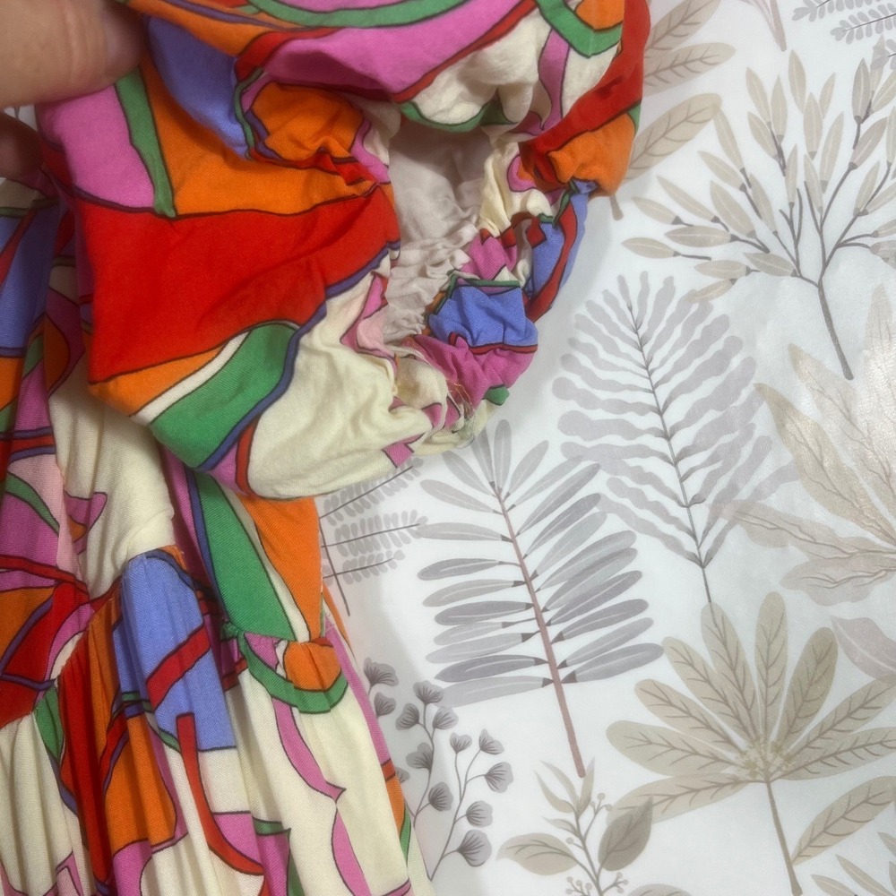 Golden by Golden Couture Maxi Dress – Colorful Abstract Puff Sleeve – Size M - Picture 6 of 10